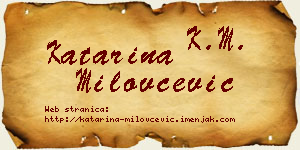Katarina Milovčević vizit kartica